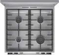 Комбинированная плита Gorenje GKS6C71XF, электродуховка 71 л класс A, 4 газовые конфорки, чугунные решетки, AquaClean, нержавеющая сталь, 60x60 см