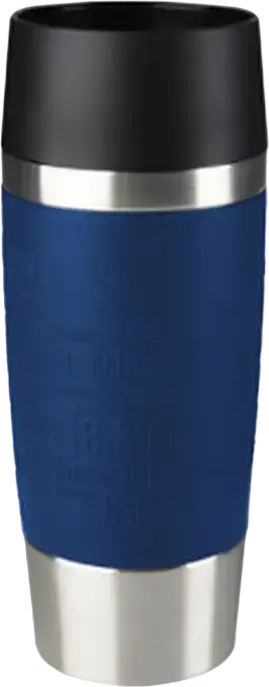 Cana de Calatorie Tefal K3082114 0.36L Albastru, Termos din Otel Inoxidabil cu Perete Dublu, Margine de Baut 360 Grade si Capac Etans