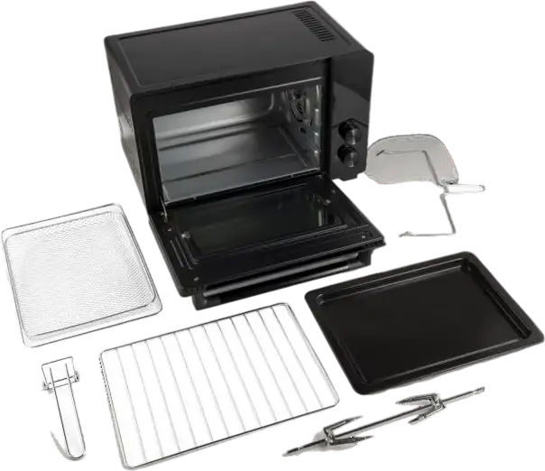 Hisense HOM30AF 30L Electric Mini Oven, 1800W, Air Fry, Convection, Rotisserie, 12 Cooking Modes, LED Display, Black