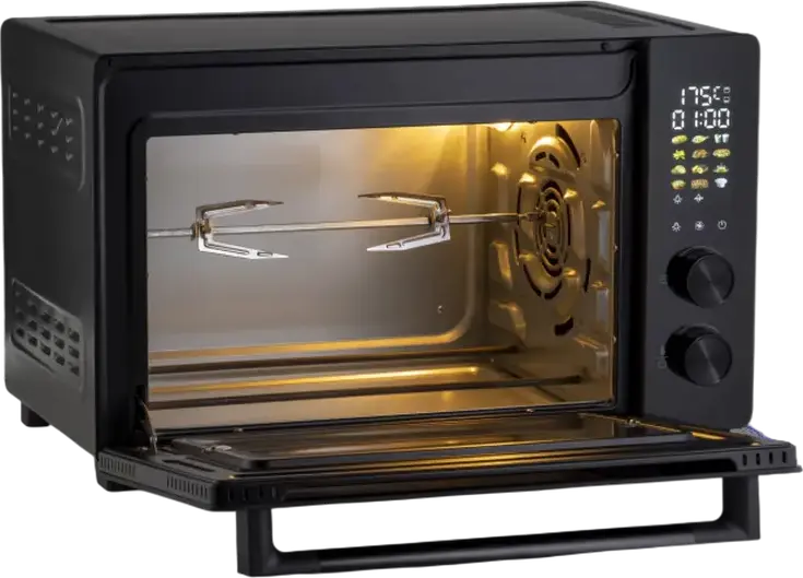 Hisense HOM30AF 30L Electric Mini Oven, 1800W, Air Fry, Convection, Rotisserie, 12 Cooking Modes, LED Display, Black