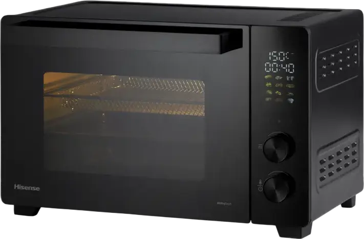 Hisense HOM30AF 30L Electric Mini Oven, 1800W, Air Fry, Convection, Rotisserie, 12 Cooking Modes, LED Display, Black