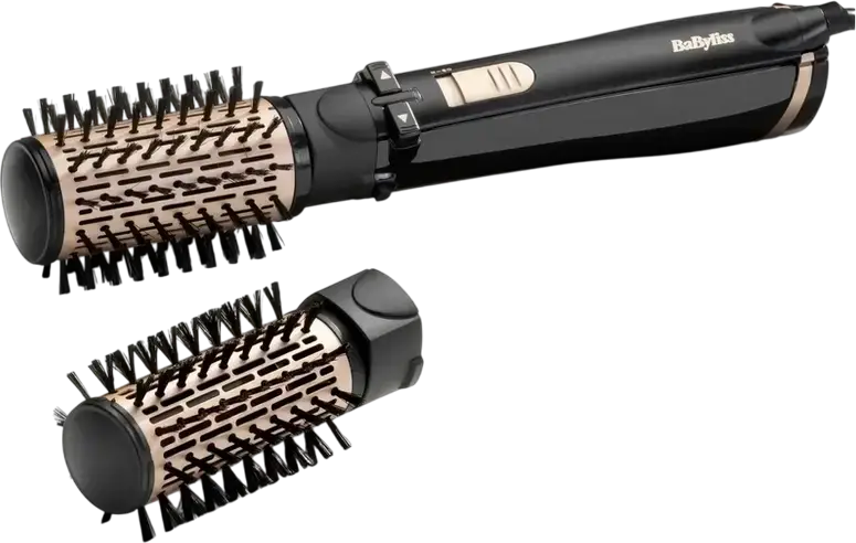 Электрическая вращающаяся щетка-фен BaByliss AS962E Big Hair Dual 1000, 1000 Вт, керамическое покрытие, ионизация, 2 насадки 42 мм и 50 мм, черный