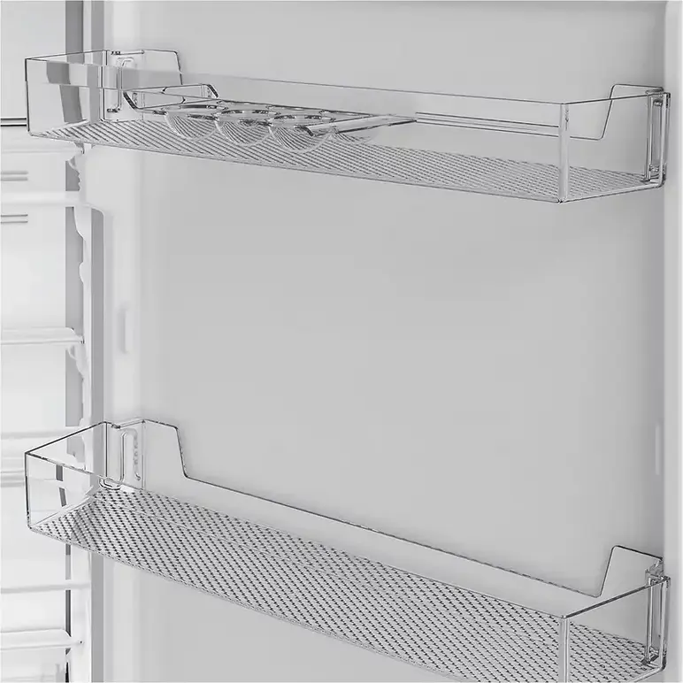 Indesit INKS 1401 W4E Combi Refrigerator, Bottom Freezer, 386L Net Volume, Energy Class E, White, LED Lighting, Tempered Glass Shelves, 202.5 cm Height