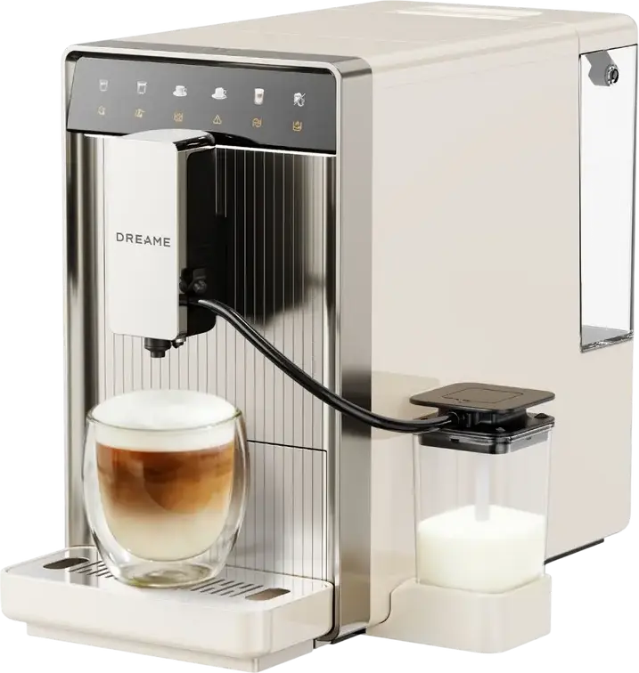 Dreame FCM 30 Ecceluxe Slim Fully Automatic Espresso Machine, 19 Bar, 1690W, Automatic Milk Frother, Burr Grinder, 1.5L Tank, Beige