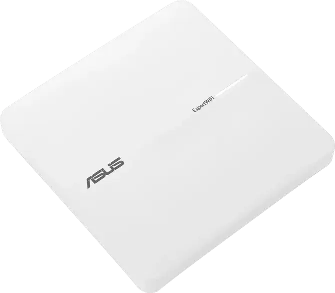 ASUS ExpertWiFi EBA63 AX3000 Access Point WiFi 6 Dual Band PoE, Procesor Quad-Core 1.7 GHz, 512MB RAM, Ethernet Gigabit, Montare Tavan/Perete, Alb