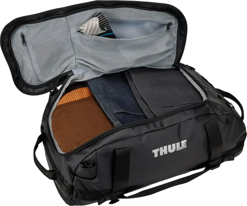 Спортивная сумка Thule Chasm Transformer 40 л, из переработанного нейлона 900D, трансформируется в рюкзак, молнии YKK, черный