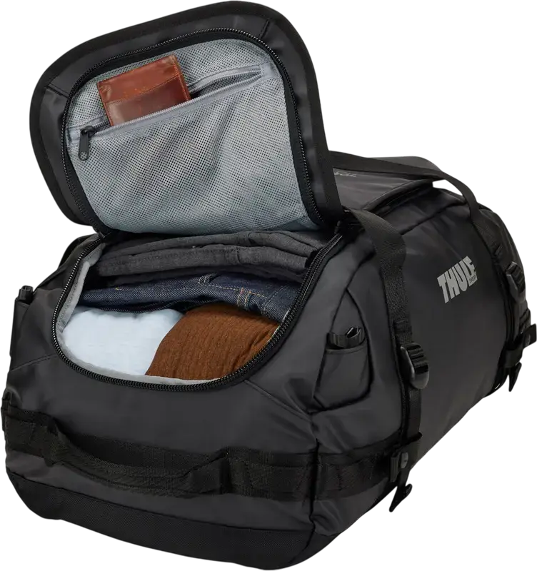 Спортивная сумка Thule Chasm Transformer 40 л, из переработанного нейлона 900D, трансформируется в рюкзак, молнии YKK, черный