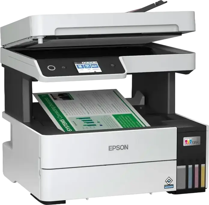 Epson EcoTank L6490 Multifunction Inkjet Printer, Print Scan Copy Fax, PrecisionCore, Pigment Ink, Auto Duplex, ADF, Wi-Fi, Ethernet, Grey