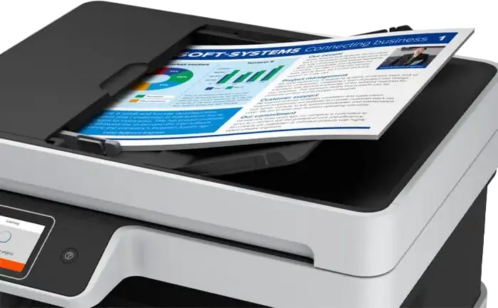 Epson EcoTank L6490 Multifunction Inkjet Printer, Print Scan Copy Fax, PrecisionCore, Pigment Ink, Auto Duplex, ADF, Wi-Fi, Ethernet, Grey
