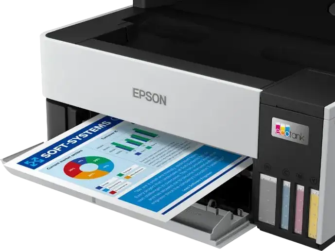 Epson EcoTank L6490 Multifunction Inkjet Printer, Print Scan Copy Fax, PrecisionCore, Pigment Ink, Auto Duplex, ADF, Wi-Fi, Ethernet, Grey