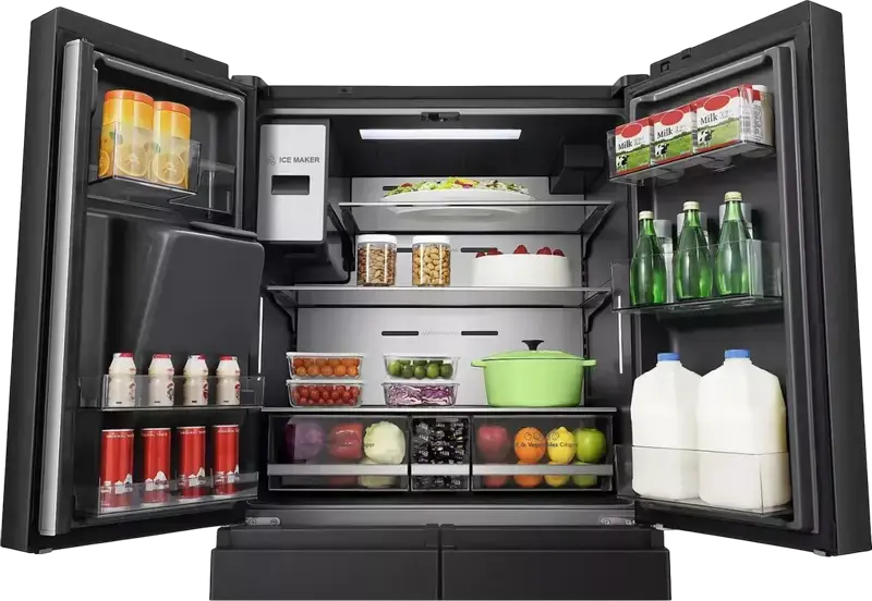 Frigider Hisense RQ760N4IFE Multi-door, 577L, No Frost, Dispenser Apa si Gheață, Ecran Smart Touch, Wi-Fi ConnectLife, Negru