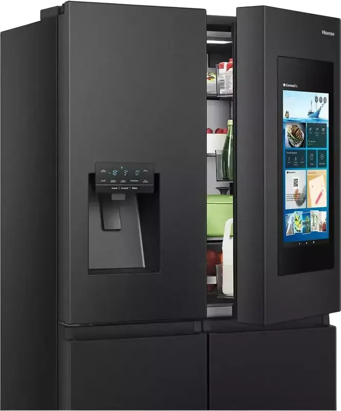 Frigider Hisense RQ760N4IFE Multi-door, 577L, No Frost, Dispenser Apa si Gheață, Ecran Smart Touch, Wi-Fi ConnectLife, Negru