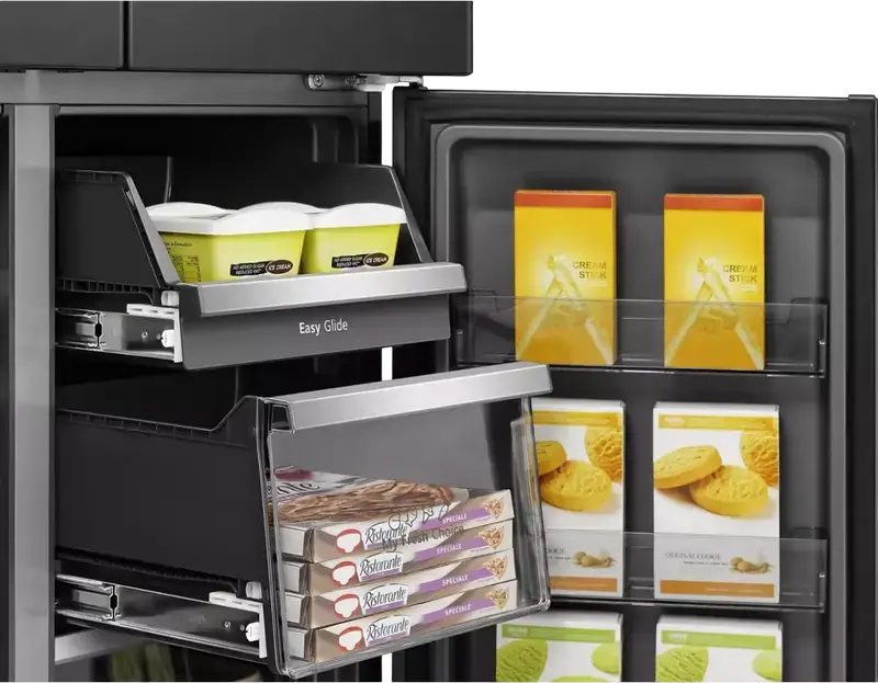 Frigider Hisense RQ760N4IFE Multi-door, 577L, No Frost, Dispenser Apa si Gheață, Ecran Smart Touch, Wi-Fi ConnectLife, Negru
