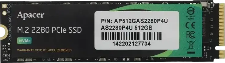 Unitate SSD Apacer AS2280P4U, 512GB, AP512GAS2280P4U-1
