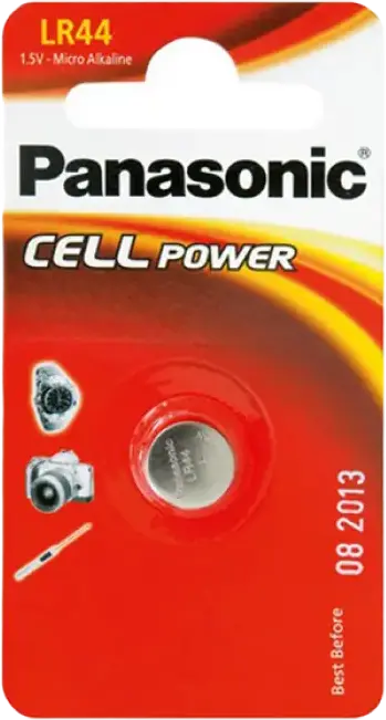 Panasonic LR44 Alkaline Button Cell Battery 1.5V LR-44EL AG13 A76 L1154 Coin Cell for Calculators, Toys and Digital Calipers, Made in Japan