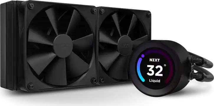 NZXT Kraken Elite 240 AIO Liquid CPU Cooler RL-KN24E-B2, 2.72" IPS LCD Display, 2x F120P Static Pressure Fans, Aluminum Radiator, Intel LGA 1851/1700/1200/115X, AMD AM5/AM4