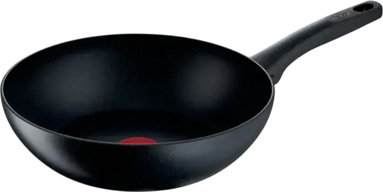 Tefal G2811972 Black Stone Wok 28 cm, Aluminium with Mineralia+ Non-stick Coating, Thermo-Spot Heating Indicator, Induction Compatible, Black