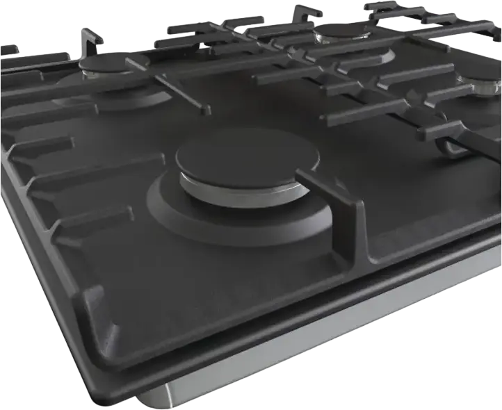 Gorenje G 642 AB Built-in Gas Hob, 4 Burners, Stainless Steel Surface, Cast Iron Grates, Electric Ignition, Gas Control, 60 cm Width, Black