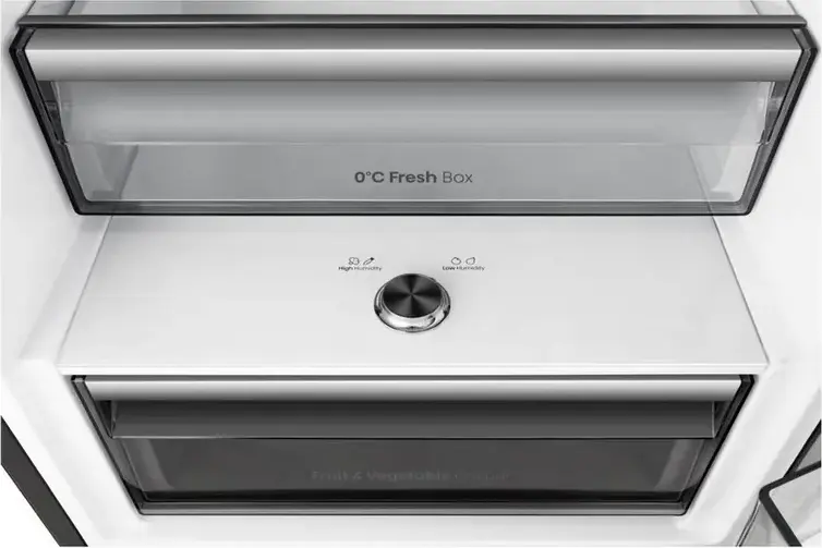 Frigider Combinat Hisense RB3K330SAIC, Total No Frost, 330L, Compresor Inverter, Metal-Tech Cooling, Wi-Fi ConnectLife, Negru, 185cm