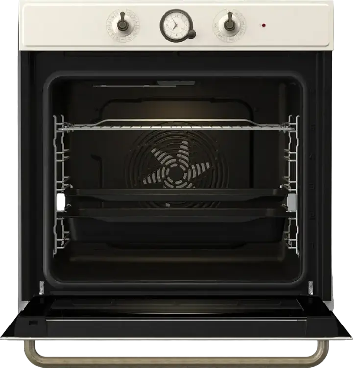 Gorenje BOS 67372 CLI Built-in Electric Oven, 77L, Beige, Class A, 11 Heating Modes, AquaClean, SilverMatte Enamel, Mechanical Control, 59.5x59.5x56.4 cm