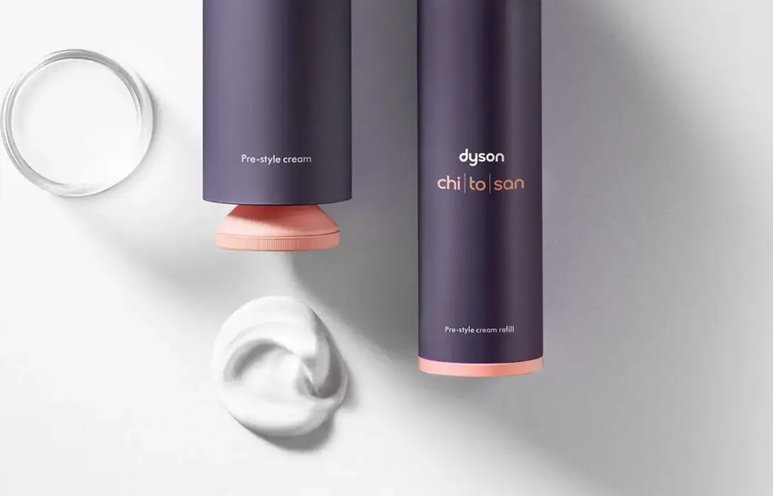 Dyson Chitosan Pre-style Cream 100ml for Curly to Coily Hair, Anti-Frizz Hair Styling with Argan and Grapeseed Oil, Flexible All-Day Hold, Triodetic Technology