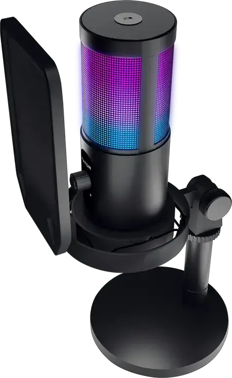 Microfon Gaming HATOR Signify RGB, USB, Negru