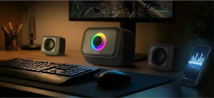 SVEN MS-G32 2.1 Multimedia Speaker System, 13W RMS, Bluetooth, USB, SD Card, FM Radio, RGB Lighting, Remote Control, Black
