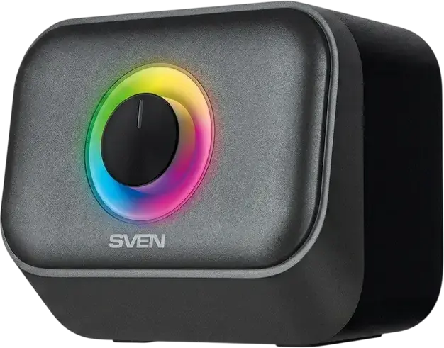 SVEN MS-G32 2.1 Multimedia Speaker System, 13W RMS, Bluetooth, USB, SD Card, FM Radio, RGB Lighting, Remote Control, Black