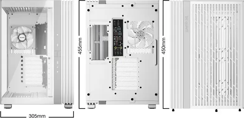 be quiet! Light Base 600 LX ATX Mid Tower Case, White, Panorama Tempered Glass, Dual Chamber, 4x Light Wings LX Fans, ARGB Strip, Backside Connector Support