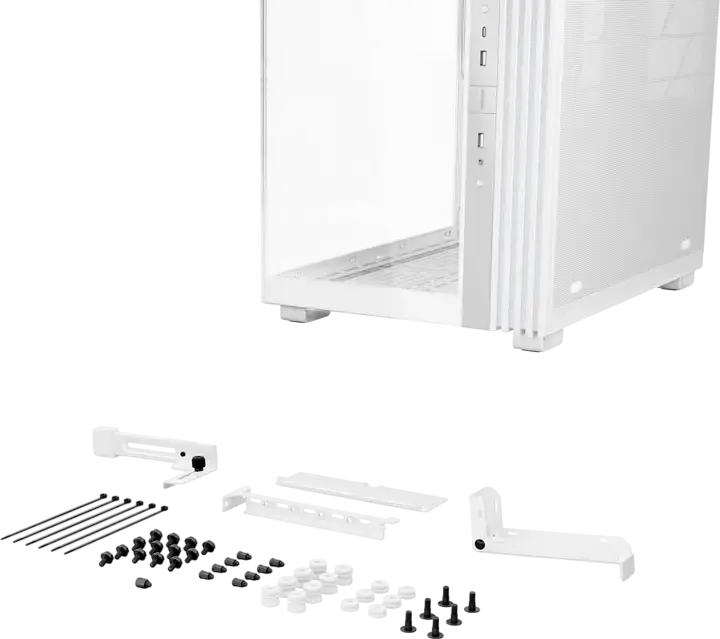 be quiet! Light Base 600 LX ATX Mid Tower Case, White, Panorama Tempered Glass, Dual Chamber, 4x Light Wings LX Fans, ARGB Strip, Backside Connector Support