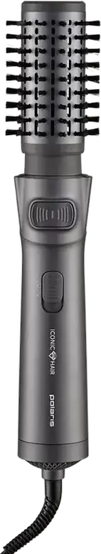 Polaris PHSB1100Ri Hair Dryer Brush 1200W DuoCeramic Rotating Brush with Ionization, 3 Temp Settings, 2 Airflow Modes, Cold Shot, Graphite