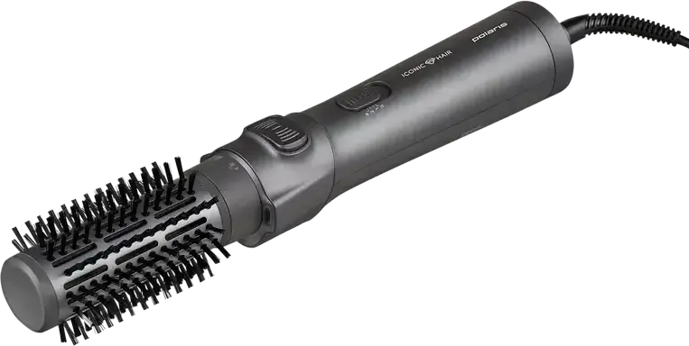 Polaris PHSB1100Ri Hair Dryer Brush 1200W DuoCeramic Rotating Brush with Ionization, 3 Temp Settings, 2 Airflow Modes, Cold Shot, Graphite