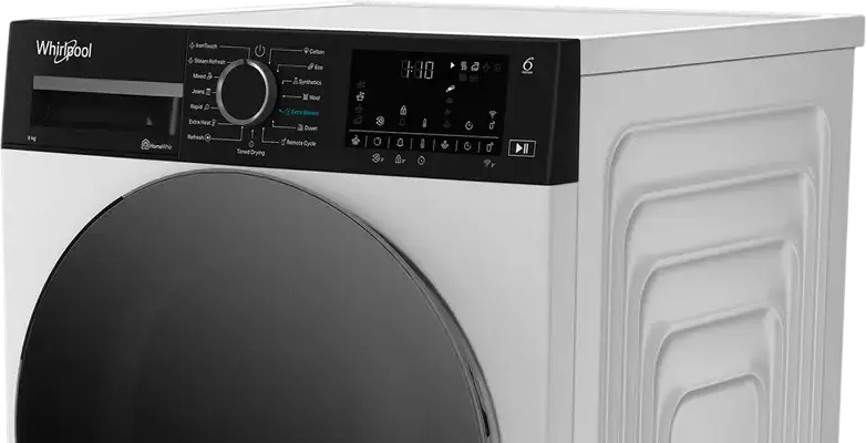 Whirlpool WP A9X WBS EE Uscator Rufe cu Pompa de Caldura, Capacitate 9kg, Clasa Energetica A, 6th Sense, HomeWhiz Wi-Fi, Motor Inverter, Alb/Negru