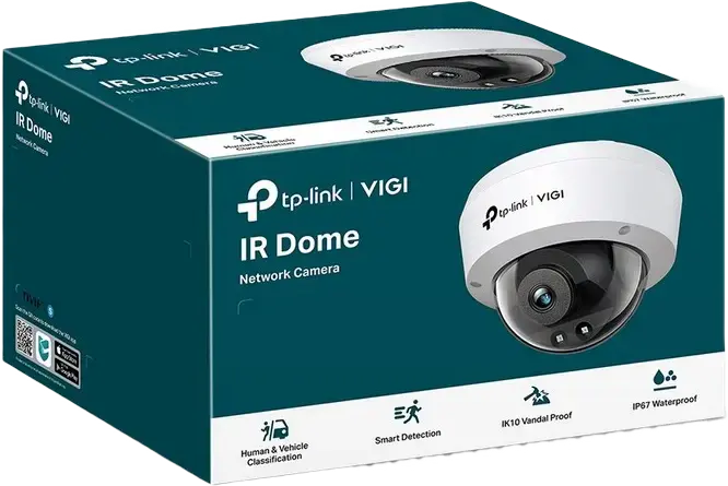 Camera Network Dome TP-Link VIGI C230i 3MP IR, Distanta Focală 4mm, Waterproof IP67, Vandal Proof IK10, PoE, Detectie AI Persoane si Vehicule, Microfon Incorporat, H.265+
