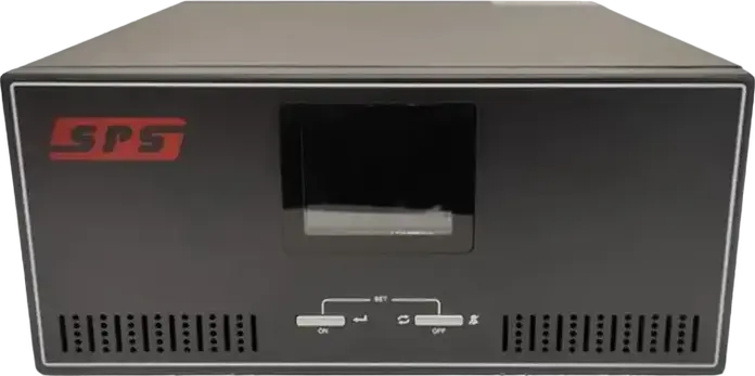 SPS SH300IN Uninterruptible Power Supply (UPS), 300VA/300W, Linear-Interactive, 12VDC Input, 230V Output, 2 Schuko Outlets, LCD Display, Black