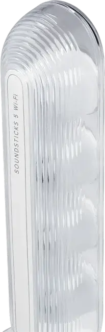 Harman Kardon SoundSticks 5 Wi-Fi 2.1 Channel Speaker System, Transparent Design, 5.25" Subwoofer, Bluetooth 6.0, AuraCast, White