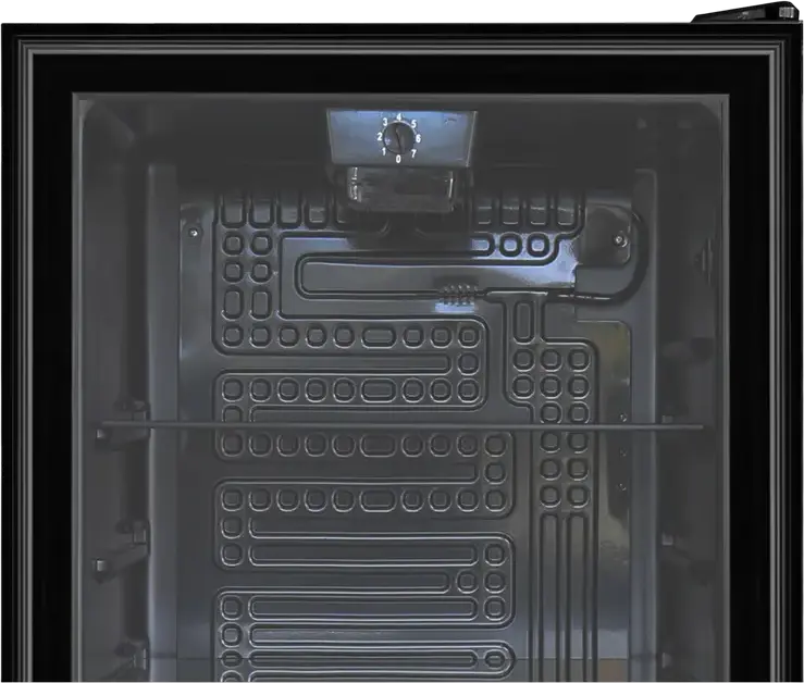 STARCREST SBC-9202BK Single Door Refrigerated Display Case, 93L Capacity, Glass Door, 3 Tempered Glass Shelves, LED Lighting, Black, 83.2x47x47 cm