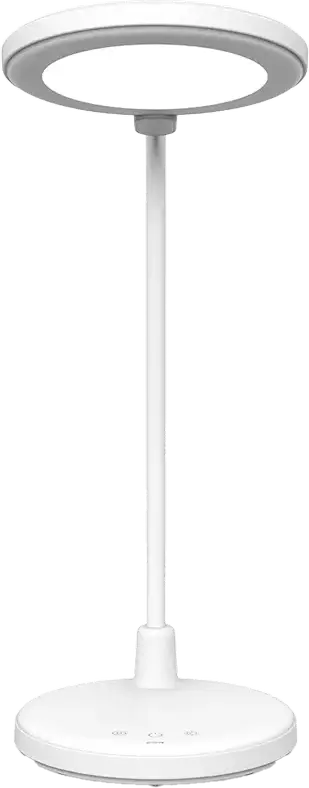 Proove On Fleek Dual-purpose LED Desk Lamp and Grooming Mirror, 3 Color Temperatures, Dimmable, 2200mAh Battery, USB-C, White, ABS and Silicone