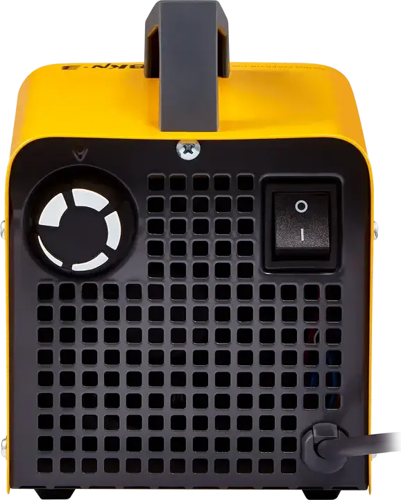 Ballu BKN-3 Fan Heater, 2200W Metal-Ceramic Heating Element, Thermostat, Rotary Control, 120 m3/h Airflow, for 25 m2 Area, Yellow