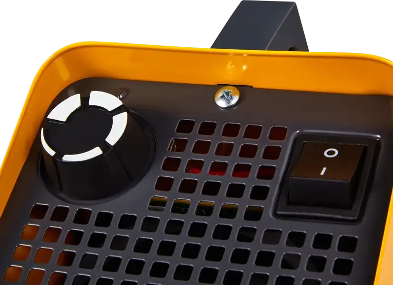Ballu BKN-3 Fan Heater, 2200W Metal-Ceramic Heating Element, Thermostat, Rotary Control, 120 m3/h Airflow, for 25 m2 Area, Yellow