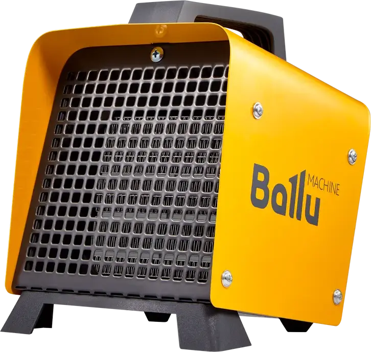 Ballu BKN-3 Fan Heater, 2200W Metal-Ceramic Heating Element, Thermostat, Rotary Control, 120 m3/h Airflow, for 25 m2 Area, Yellow