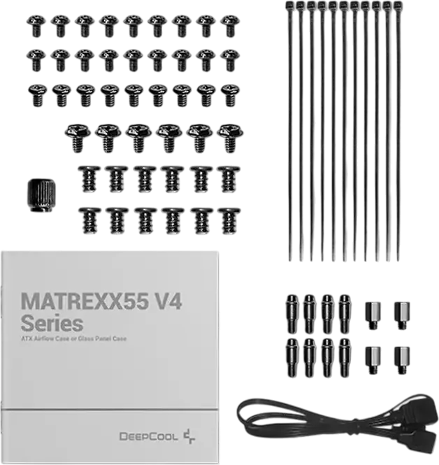 Deepcool MATREXX 55 MESH V4 Midi-Tower PC Case, Black, Tempered Glass, 4x ARGB PWM Fans, ATX/Micro-ATX/Mini-ITX, Mesh Front Panel, R-MATREXX55-BKAGA4-G-4