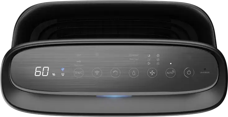 Sharp UA-KIN52E Air Purifier and Humidifier with Plasmacluster Ionization, HEPA Filter, 2.7L Water Tank, Wi-Fi Sharp Life Air, Charcoal Grey, for 38 m²