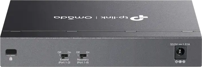 Switch Desktop Neadministrat TP-Link DS108GP Omada, 8 Porturi Gigabit 10/100/1000 Mbps PoE+ 802.3af/at, Buget Total 65W, Carcasă Metalică, Plug and Play