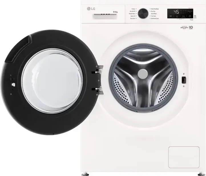 Стирально-сушильная машина LG W4X1085NWK с фронтальной загрузкой, 8кг стирка/5кг сушка, Inverter Direct Drive 6Motion, Steam, ThinQ Wi-Fi, 1400 об/мин