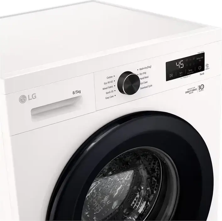 Стирально-сушильная машина LG W4X1085NWK с фронтальной загрузкой, 8кг стирка/5кг сушка, Inverter Direct Drive 6Motion, Steam, ThinQ Wi-Fi, 1400 об/мин