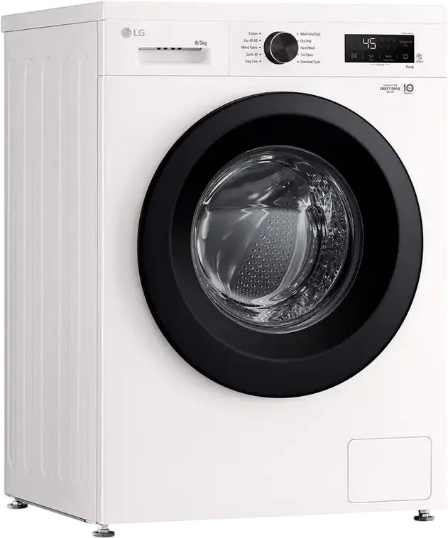 Стирально-сушильная машина LG W4X1085NWK с фронтальной загрузкой, 8кг стирка/5кг сушка, Inverter Direct Drive 6Motion, Steam, ThinQ Wi-Fi, 1400 об/мин