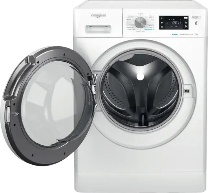 Whirlpool FFB 7469 WV EE Front-Load Washing Machine, 7 kg Capacity, 1400 rpm, Energy Class A, Inverter Motor, 6th Sense, FreshCare+, Steam Refresh, White