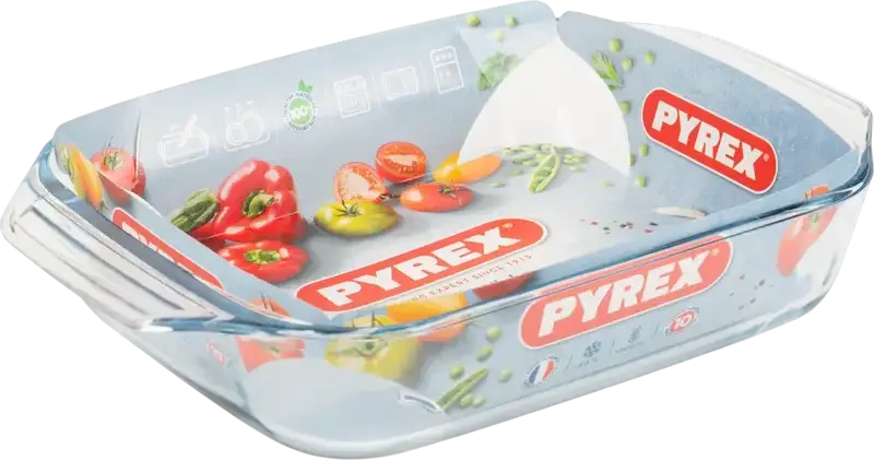 Прямоугольная глубокая форма для запекания Pyrex 408B000 Irresistible, боросиликатное стекло, 2.9 л, 35x23x6.5 см, подходит для духовки и морозильника