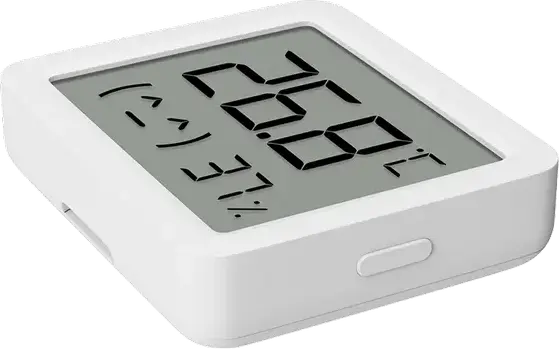 Xiaomi Smart Temperature and Humidity Monitor 3 Mini MJWSD06MMC, Bluetooth 5.0, LCD Display with Status Emoji, ABS Plastic, Desktop or Wall Mount, White